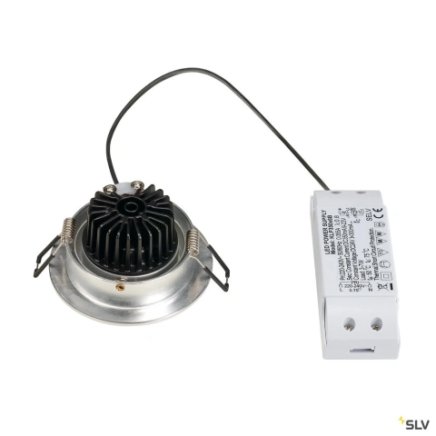 Set NEW TRIA LED DL ROUND, alum satinat, 6W, 2700K, 38°, inc_1