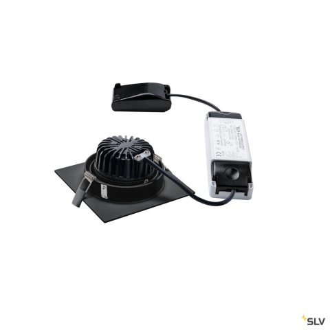 NEW TRIA LED DL patrat Set 12W3000K, 38°, negru mat_1