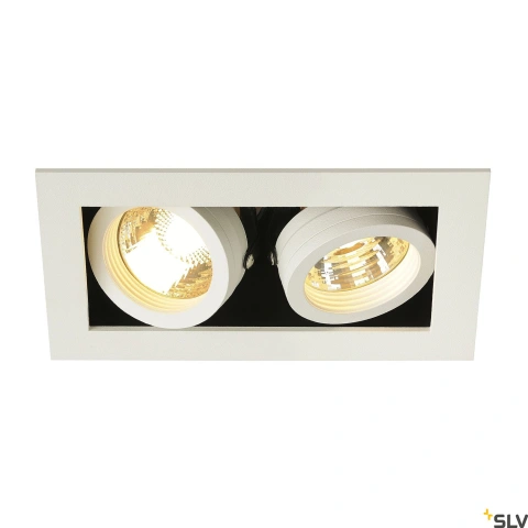 KADUX 2 GU10, patrat, albalb mat, max. 2x50W