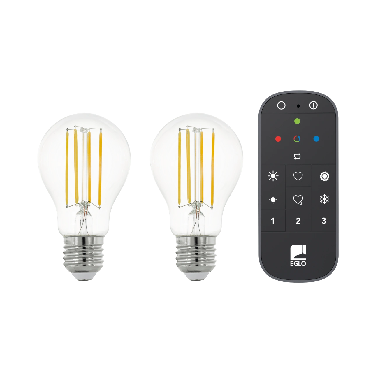 LM-ZIG-E27-A60 6W 4000K clar Dim 2er Set, Remote control