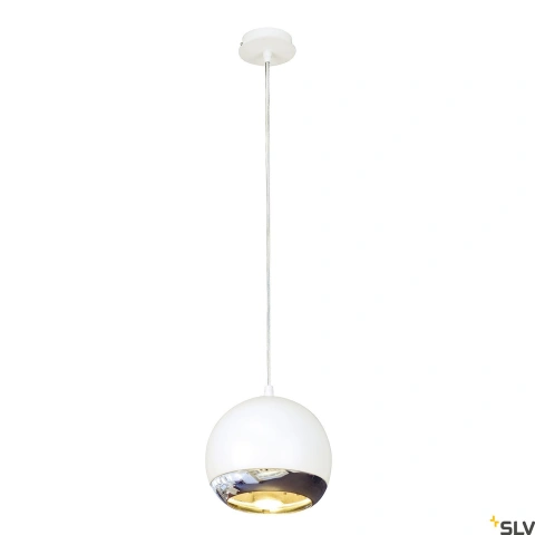 Pendul LIGHT EYE cu rozetă, ES111 max 75W, alb/arg_0