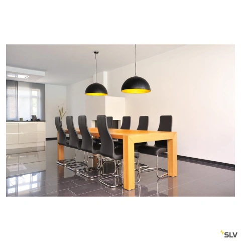 Corp suspendat FORCHINI PD-1 rotund negru/auriu, E27 max 40W_2