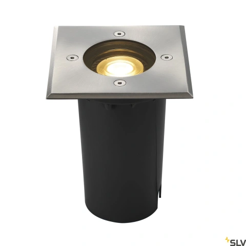 Solasto incastrat  podea, GU10, patrat, Inox