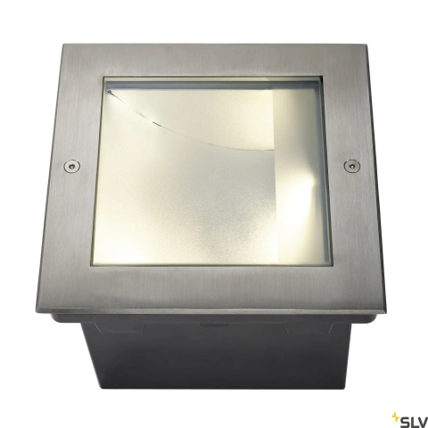 DASAR LED patrat incastrat podea., 28W, 3000K, asim, Inox