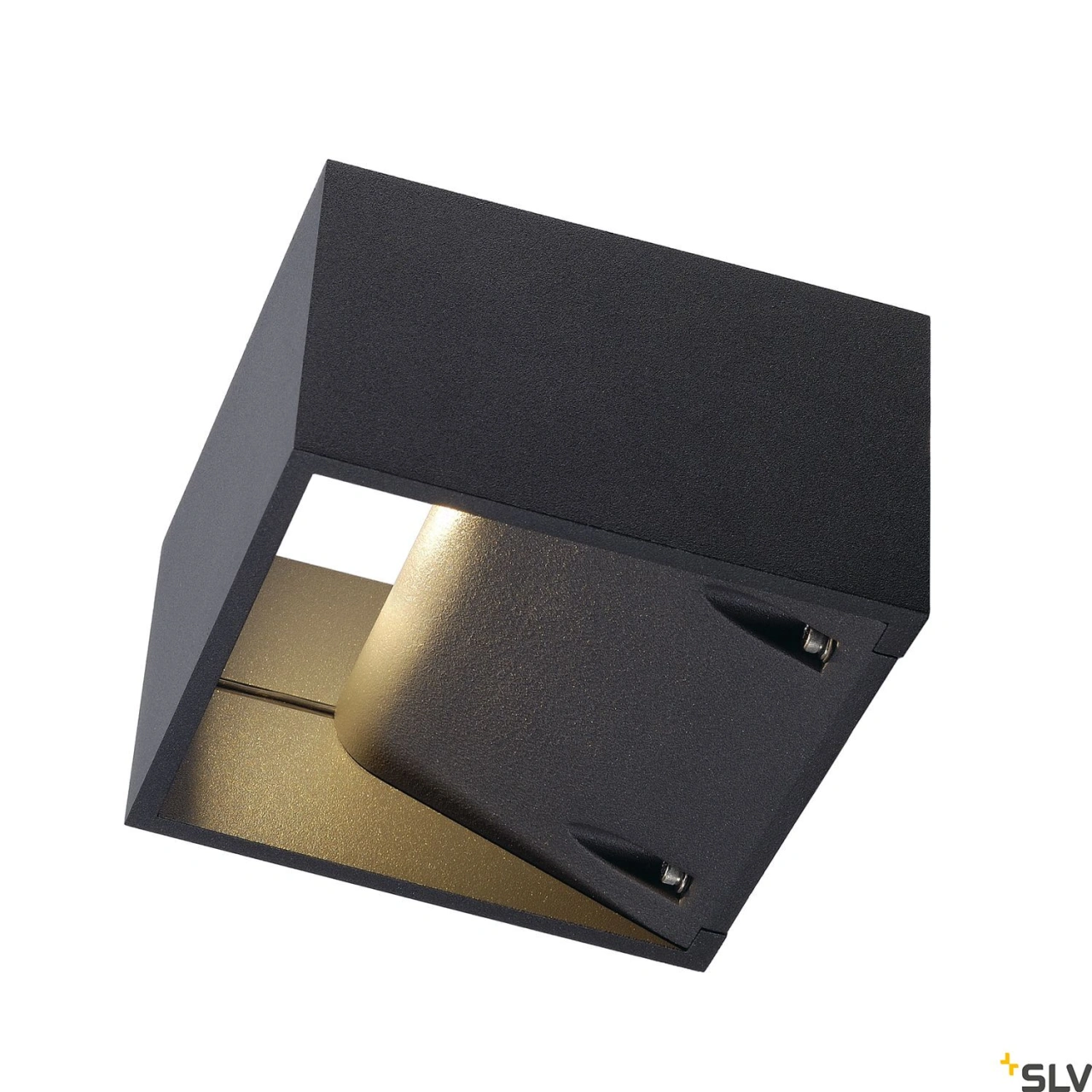 LOGS lampă de perete, pătrată, antracit, 6W LED, alb cald