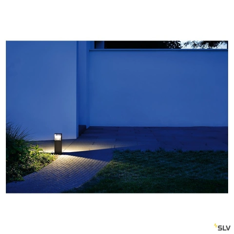 LOGS 40 stâlp pitic, pătrat, antracit, 6W LED, alb cald_1