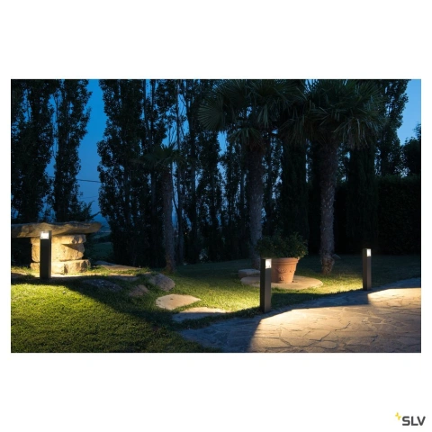 LOGS 70 stâlp pitic, pătrat, antracit, 6W LED, alb cald_1