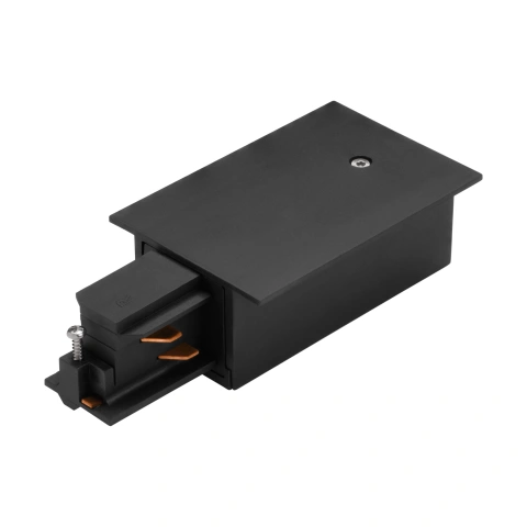 3-phase Feed-in recessed black, plastic, links