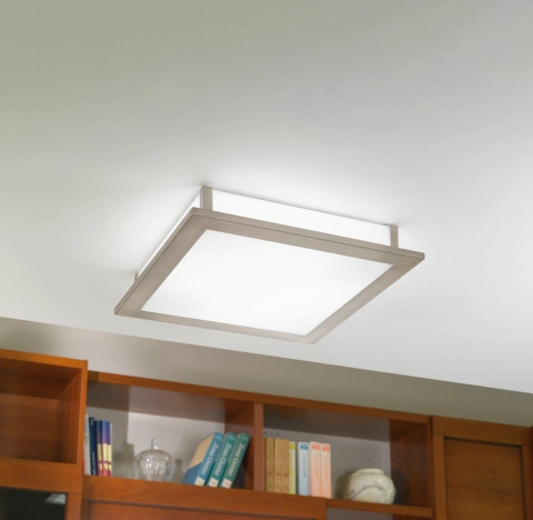 Ceiling luminaire "Auriga Pro" 18W white nickel-matt IP20