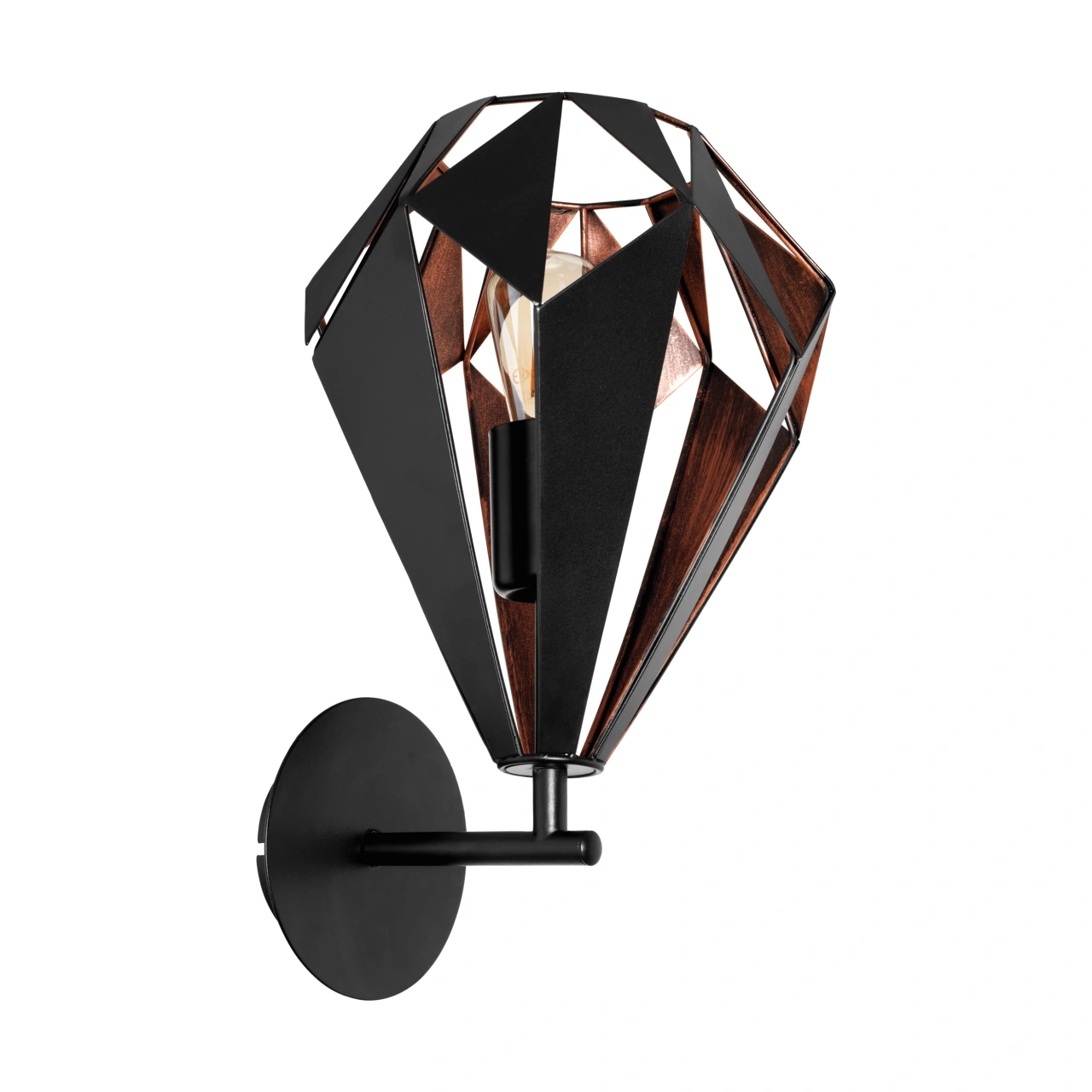 Wall luminaire "Carlton 1" 60W black copperIP20