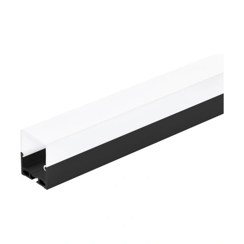 LED-Stripe Profile surface with opal Cover black IP20 3000mm