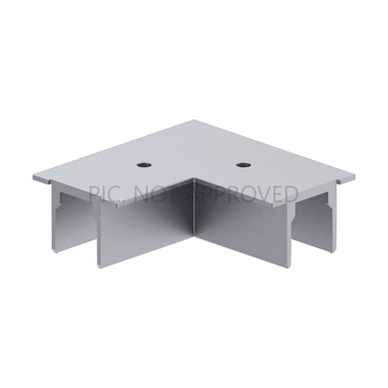TRACK ON RECESSED COVER 3-PHASE CONNECTOR 90° DALI argintiu