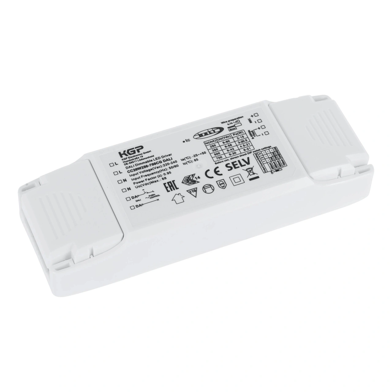LED-DRIVER KGP CC20W250-700CG 1-10V DALI ohne Anschlusskabel