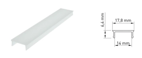 Capac profil aluminiu LB plat / opal 50% transmisie_1