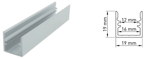 Profil aluminiu LBR, L-2000mm W-19mm H-19mm_1