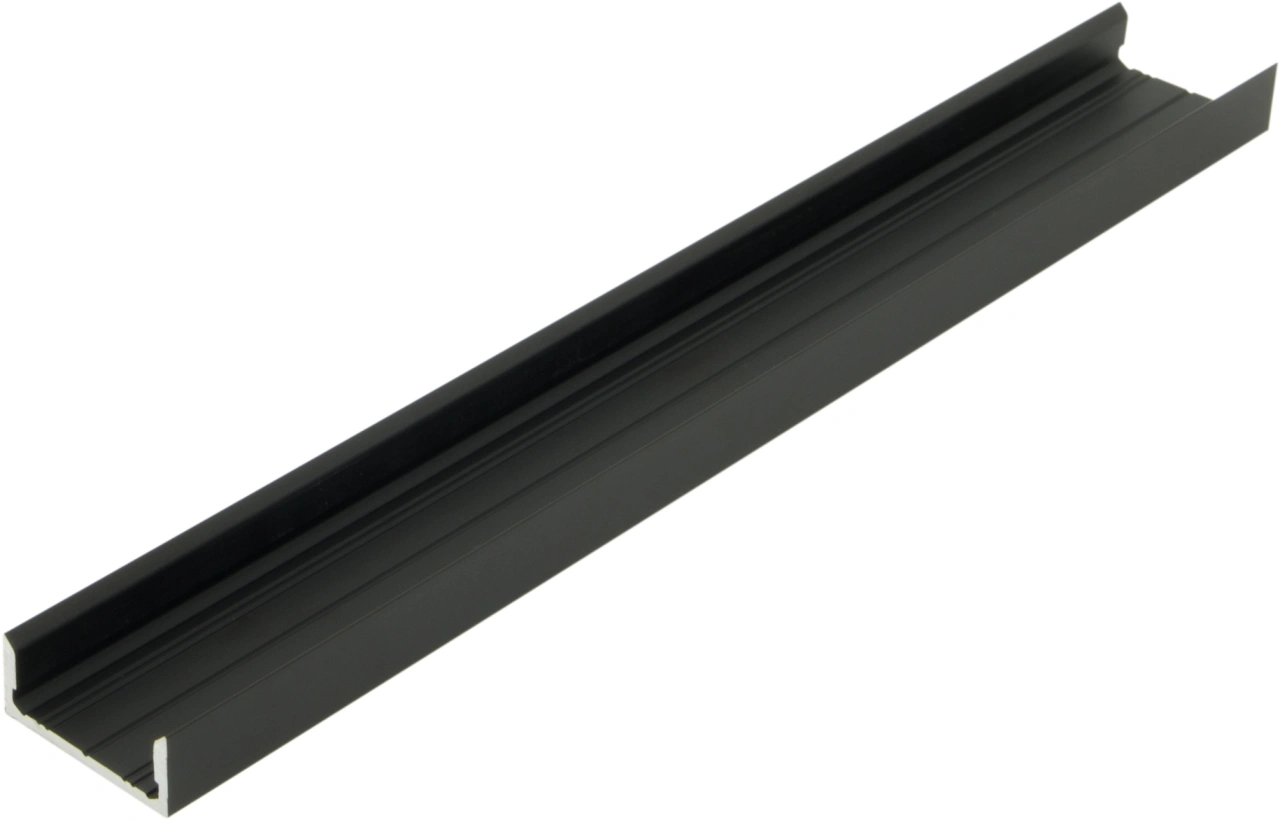 Profil din aluminiu LBF, L-2000mm W-19mm H-8mm negru