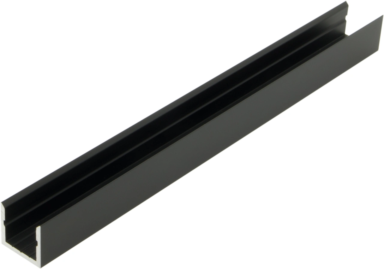 Profil din aluminiu KLR, L-2000mm W-14mm H-13mm negru