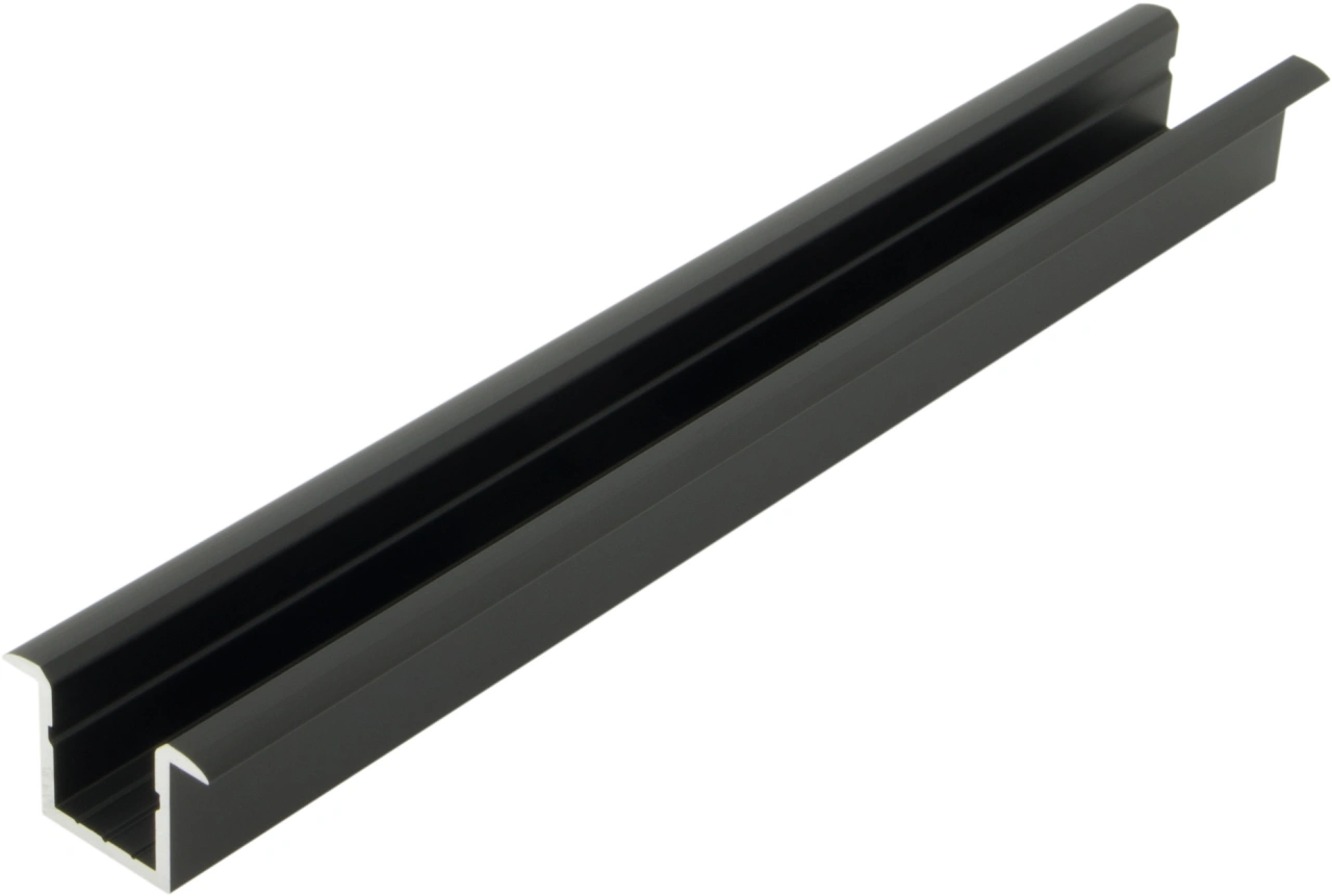 Profil din aluminiu KLI, L-2000mm W-14mm H-14mm negru