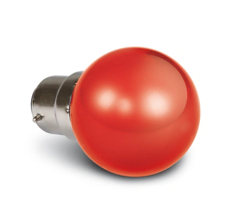 9G01/R/B, RED LED BALL LAMP 0,5w B22 230v