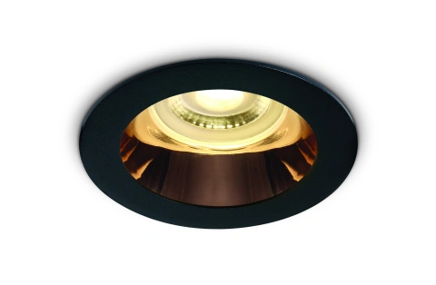 Ula 10W MR16 GU10 IP20 negru cu copper reflector