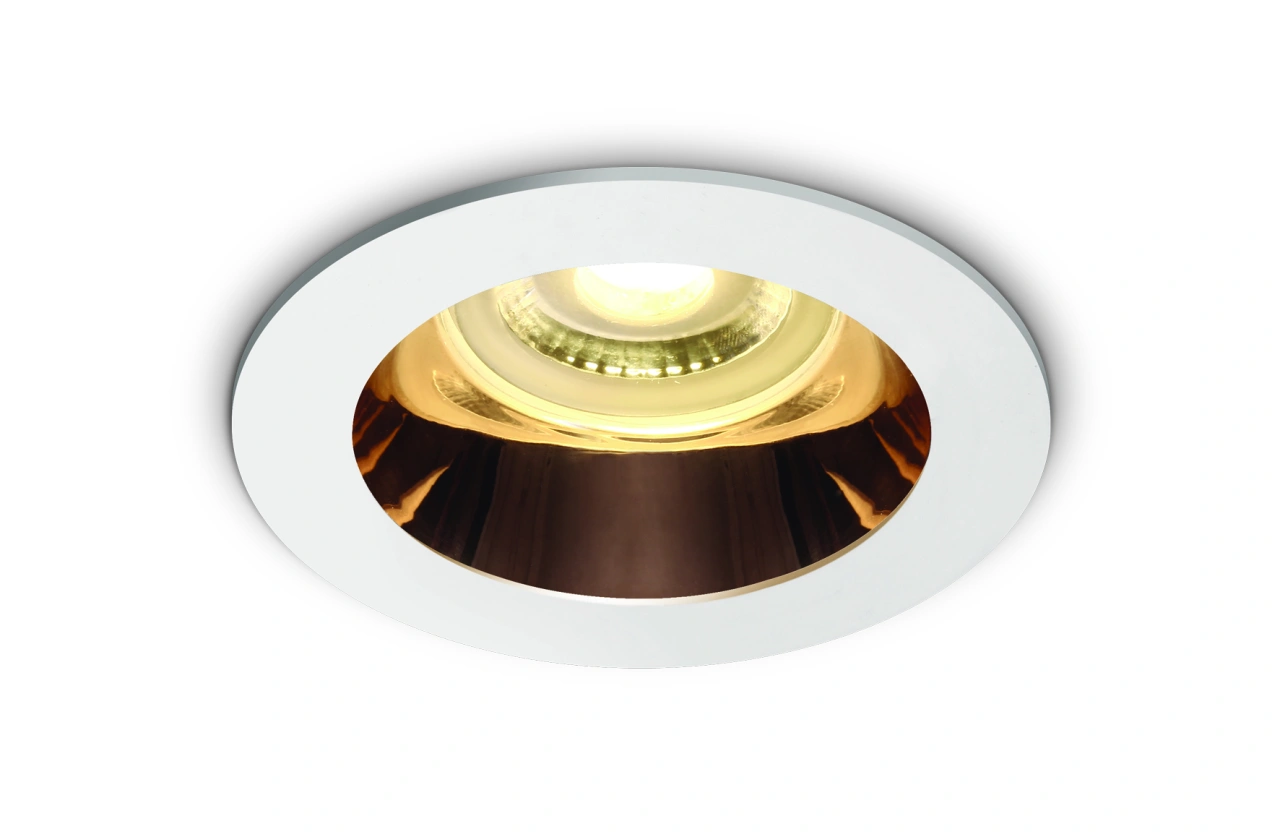 Ula 10W MR16 GU10 IP20 alb cu copper reflector