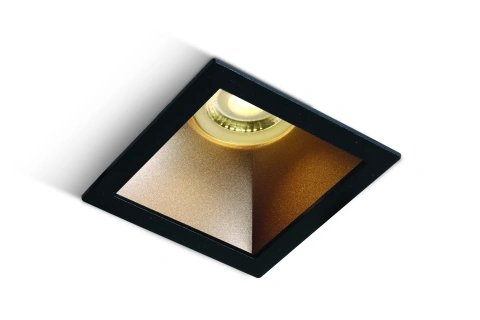 Ula 10W MR16 GU10 IP20 negru cu alama reflector
