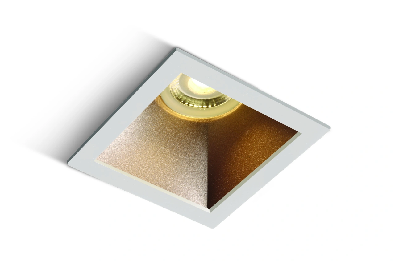 Ula 10W MR16 GU10 IP20 alb cu alama reflector