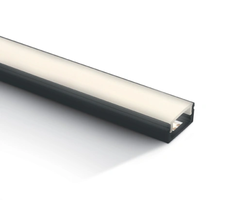 aluminiu Profil 7902/B + PC opal Difuzor, 2m negru