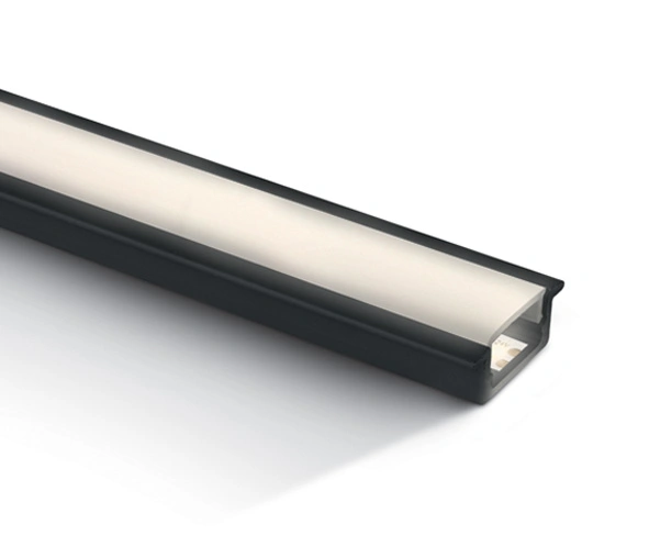 aluminiu Profil incastrat 7902R/B+PC opal Difuzor, 2m negru