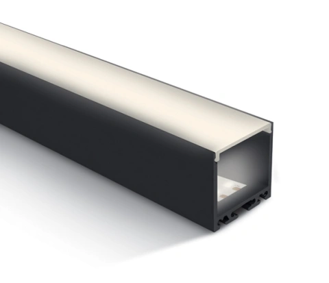 aluminiu Profil 7912/B + PC opal Difuzor, 2m negru