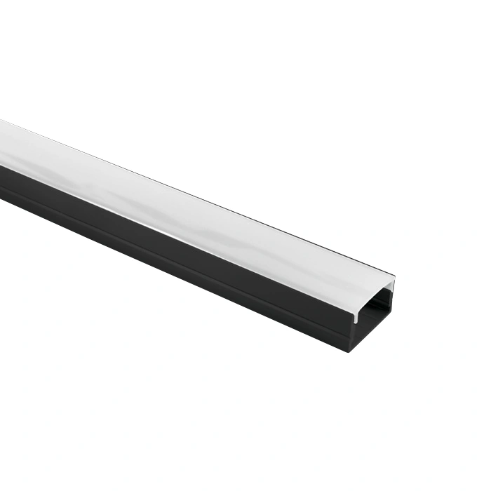 aluminiu profile 2 Meter incl. PC opal capac, negru