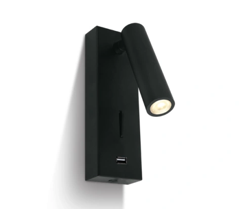 Hawk LED Switch + USB 3W 150lm 3000K 36° 230V IP20 negru