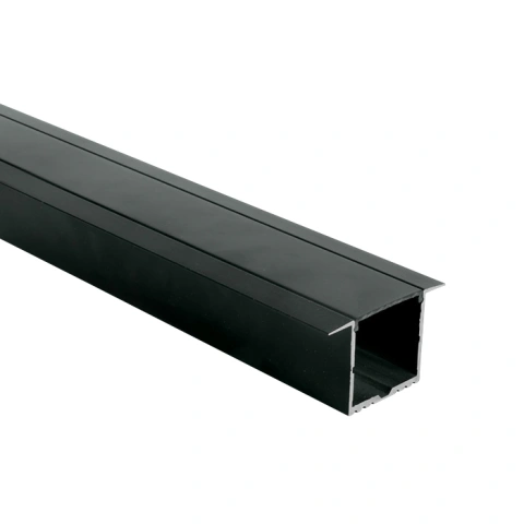 LED profil aluminiu incastrat + PC diffuser negru 2m