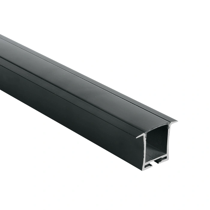 LED profil aluminiu incastrat + PC diffuser negru 2m