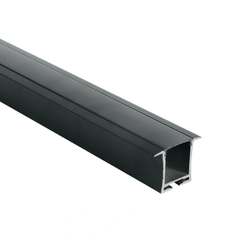 LED profil aluminiu incastrat + PC diffuser negru 2m
