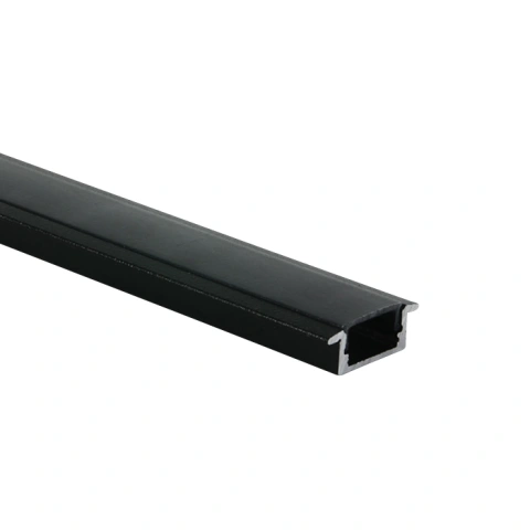 LED aluminum recessed profile + difuzor PC negru 2m