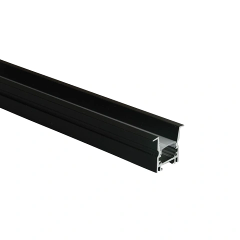 Profil aluminiu încastrat 7903R/B cu capac opal PC 2m negru