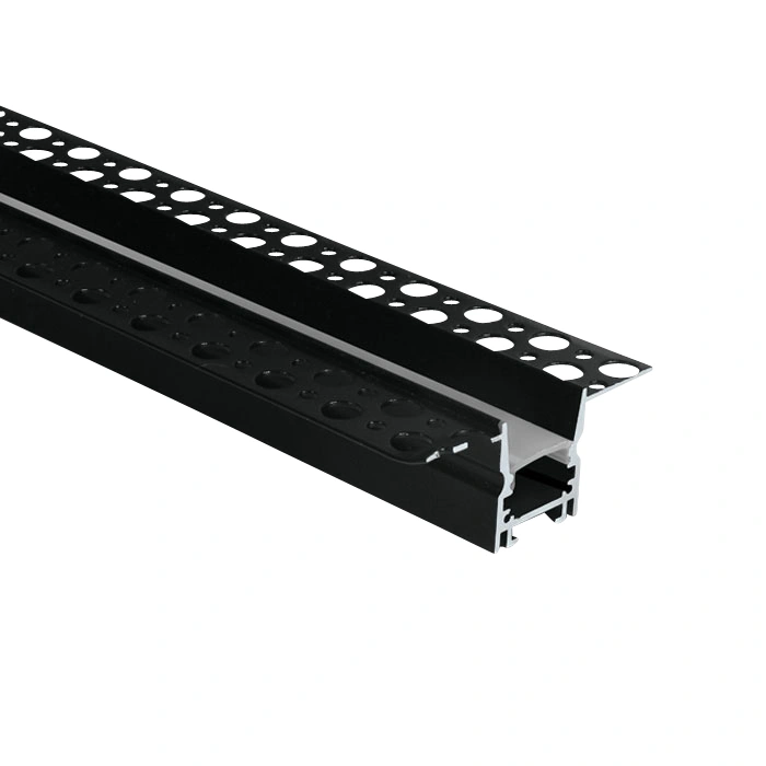 Profil aluminiu încastrat 7903R/B cu capac opal PC 2m negru