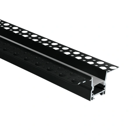 Profil aluminiu încastrat 7903R/B cu capac opal PC 2m negru