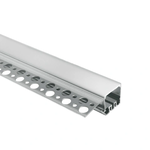 Profil alu fără garnitură +capac opal PC pt benzi de 20mm 2m
