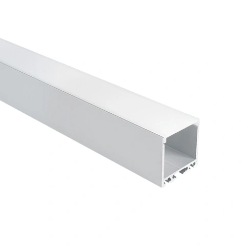 Profil alu + difuzor opal PC, capace, 2 metri, alb