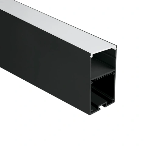 Profil Alu + capac opal PC, capace, 2m, negru