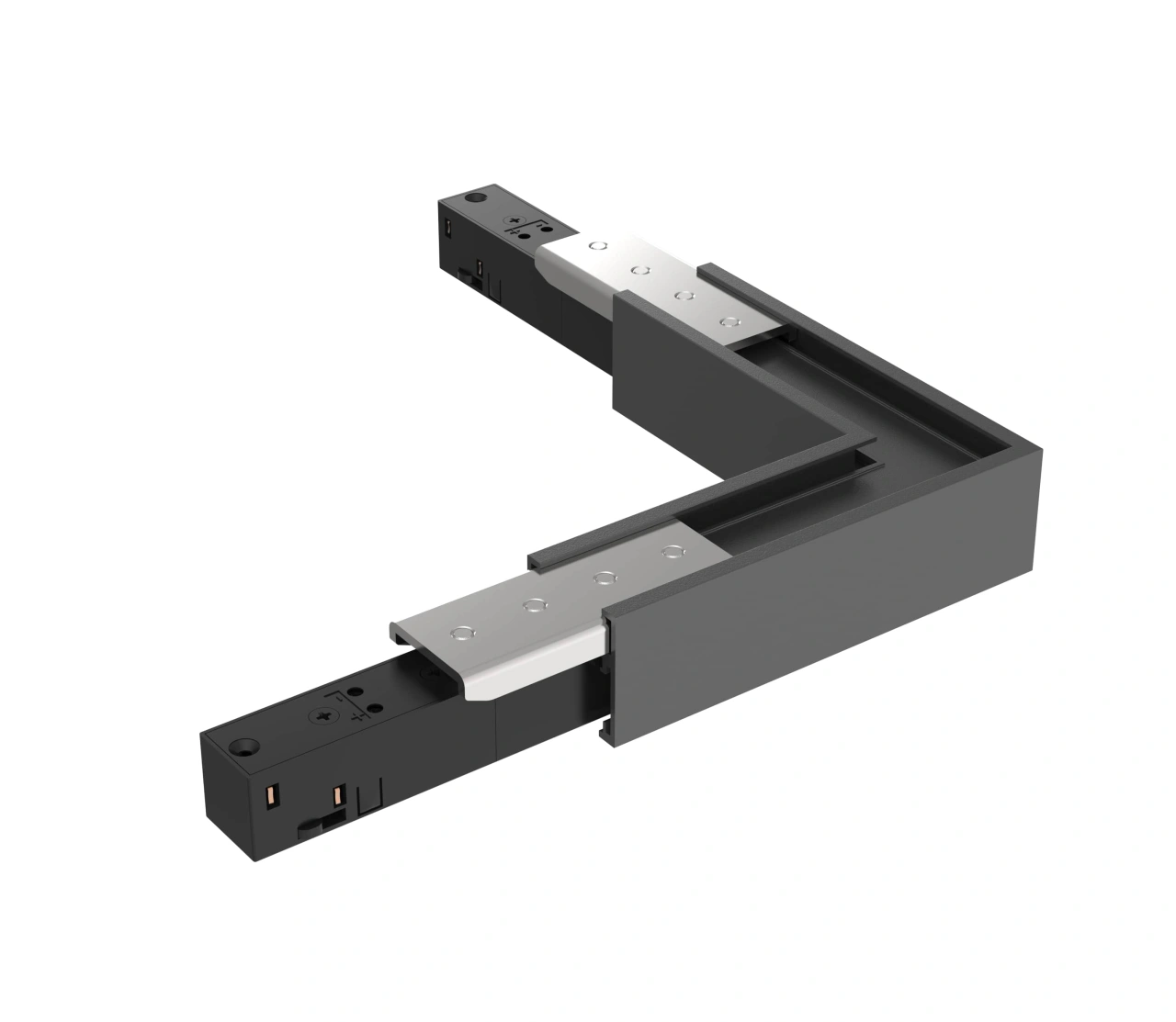 48V SLIM TRACK L-CORNER HOR. BLACK