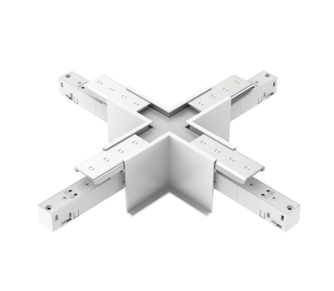 48V RECESSED TRACK X-CONNECTOR WHITE