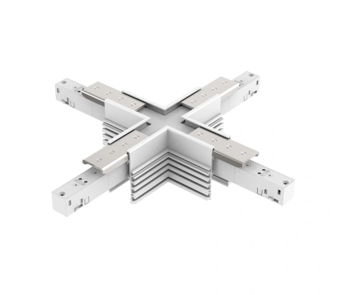 48V FRAMELESS TRACK X-CONNECTOR WHITE