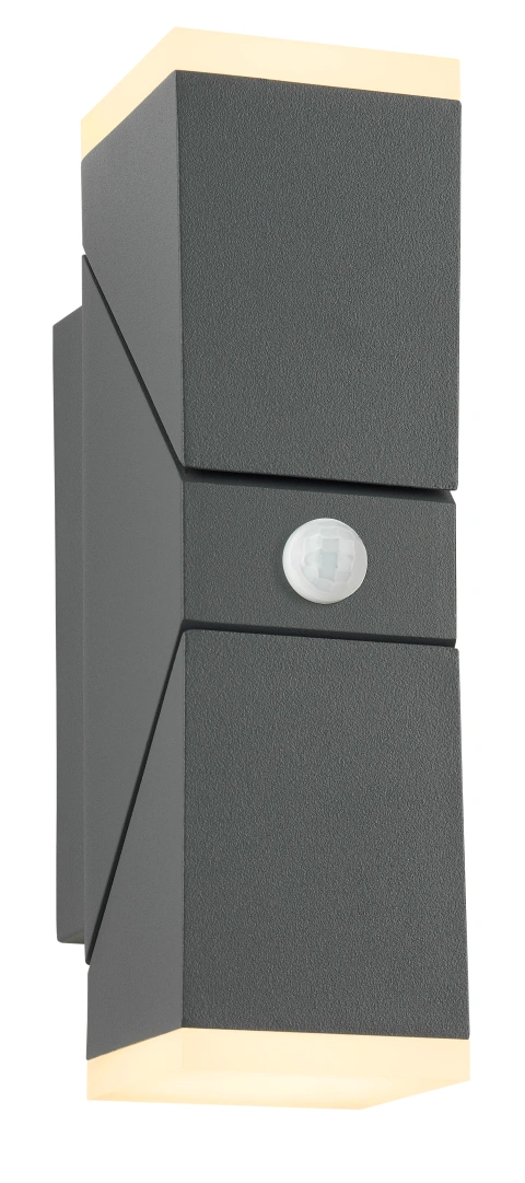 Evo LED Square Up/Down PIR 12,5W 750lm 3000K IP54 antracit