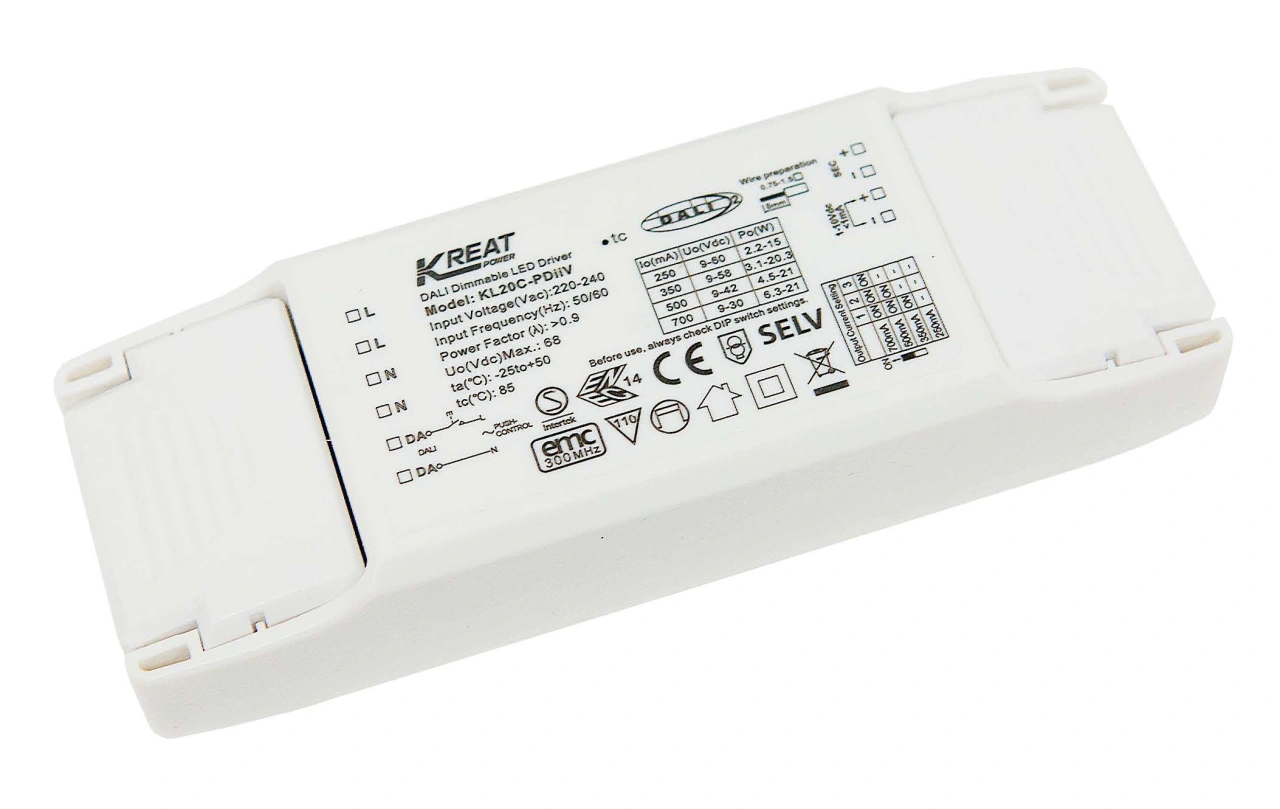 Driver pt SEGON Basic 20W, Dali2 dimabil, flicker-free