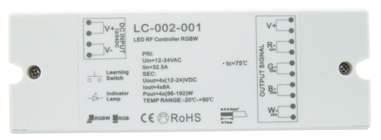 Controler LED RGBW RF receiver