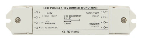 LED Push & 1-10V Dimmer Mini Mono
