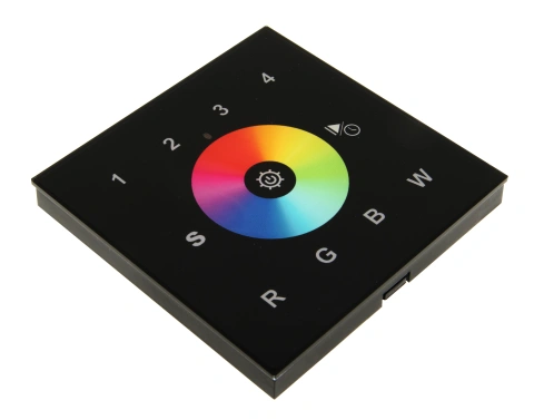 LED RF WiFi Controller Touch RGBW - 4 Zones - black